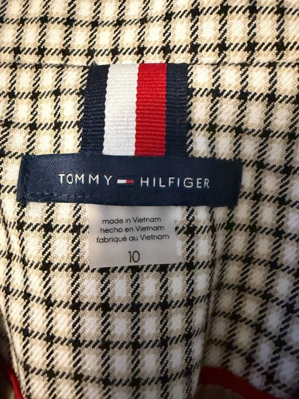 Tommy Hilfiger Plaid Blazer Women’s 10 Elbow Patch Preppy